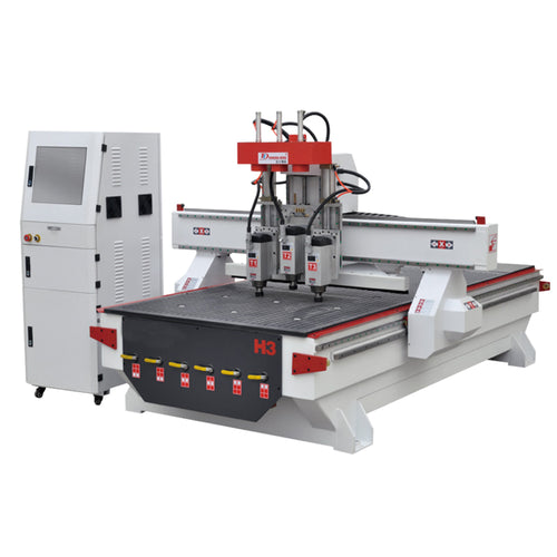 Three Spindles automatic change 4'x8' CNC Wood Router For Wood Cabinet and MDF Door making - OSAIN CNC Router